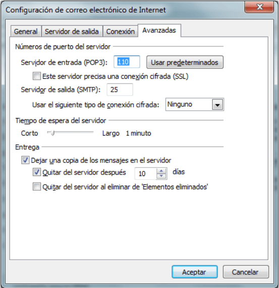 Configurar correo en MS Outlook 2010 paso 6
