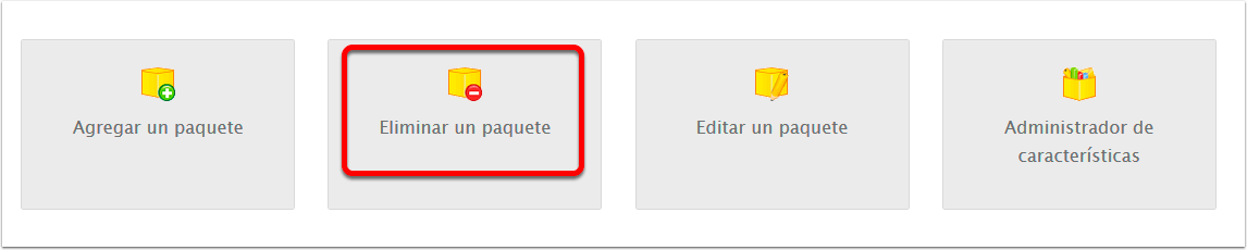 Eliminar paquete de alojamiento reseller