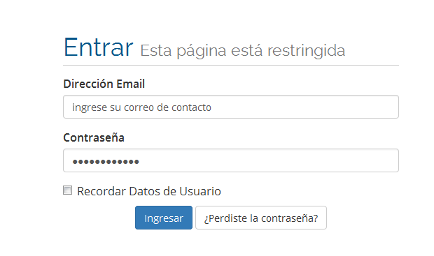 Zona de cliente-Acceso