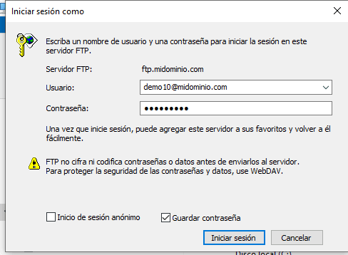 Subir archivo por ftp sin Cyberduck